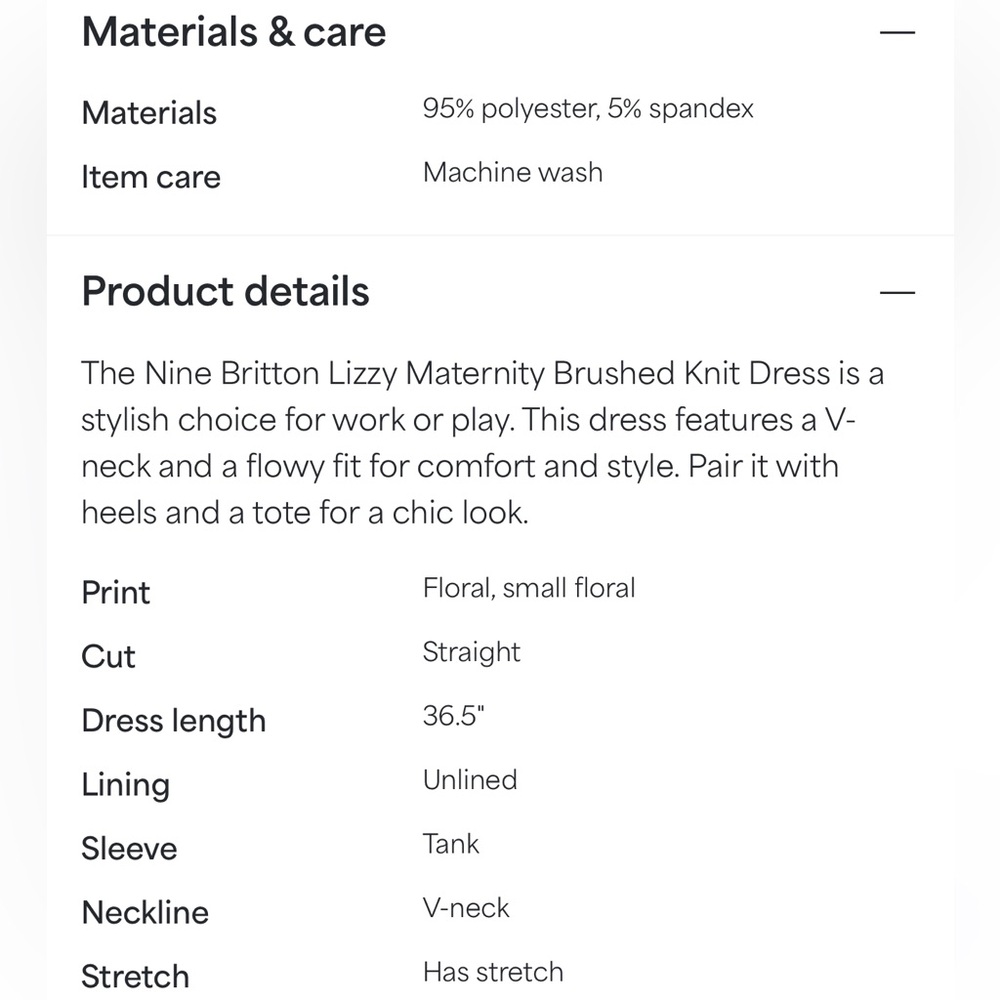 NINE BRITTON Lizzy Maternity Brushed Knit Dress XS Blue Floral - Picture 5 of 14